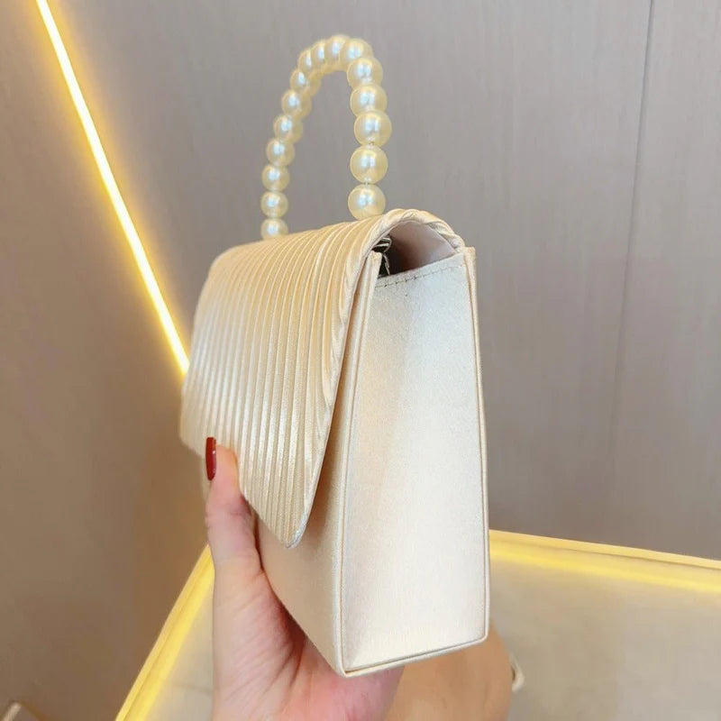 Elegant Women's Pleated Evening Clutch Bag