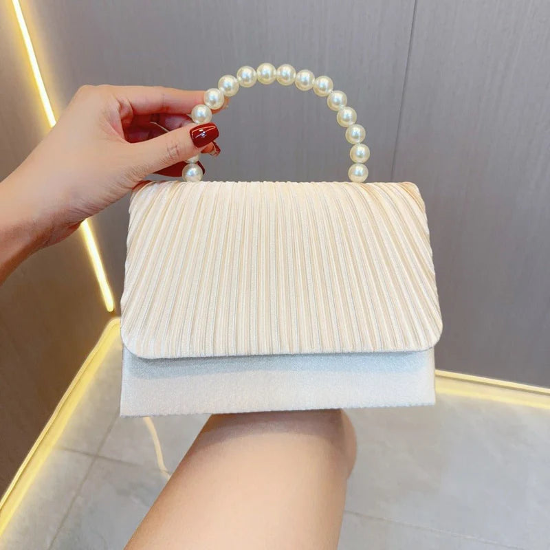 Elegant Women's Pleated Evening Clutch Bag