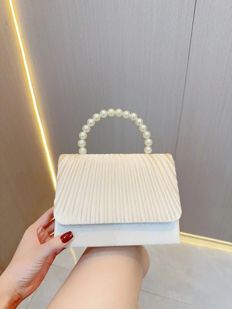 Elegant Women's Pleated Evening Clutch Bag