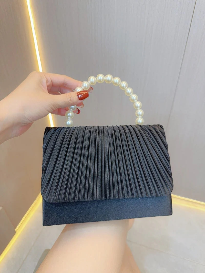 Elegant Women's Pleated Evening Clutch Bag